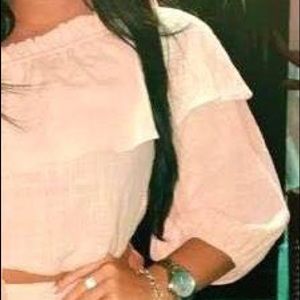 Blush one shoulder two piece set